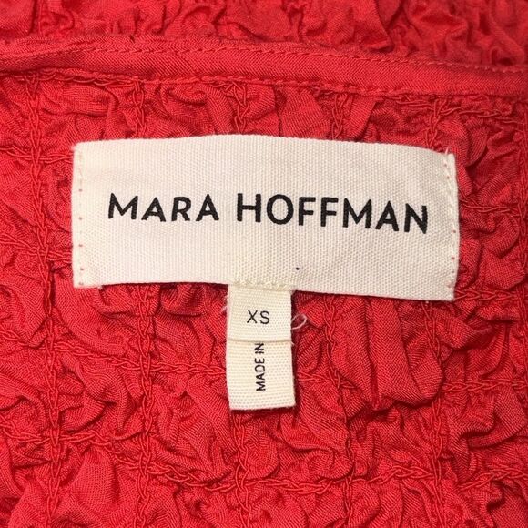 New Mara Hoffman Sloan Popcorn Midi Dress Red XS - Picture 13 of 15